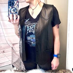 •NWOT |•USA LEATHER•| Vintage 'Vietnam Veteran' Leather Vest Size Small